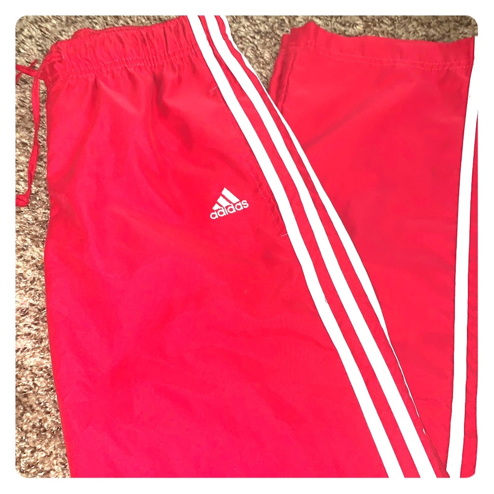 Red adidas pants
